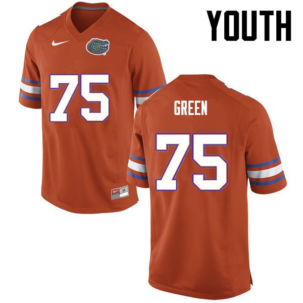 Florida Gators Youth #75 Chaz Green College Football Jersey Orange